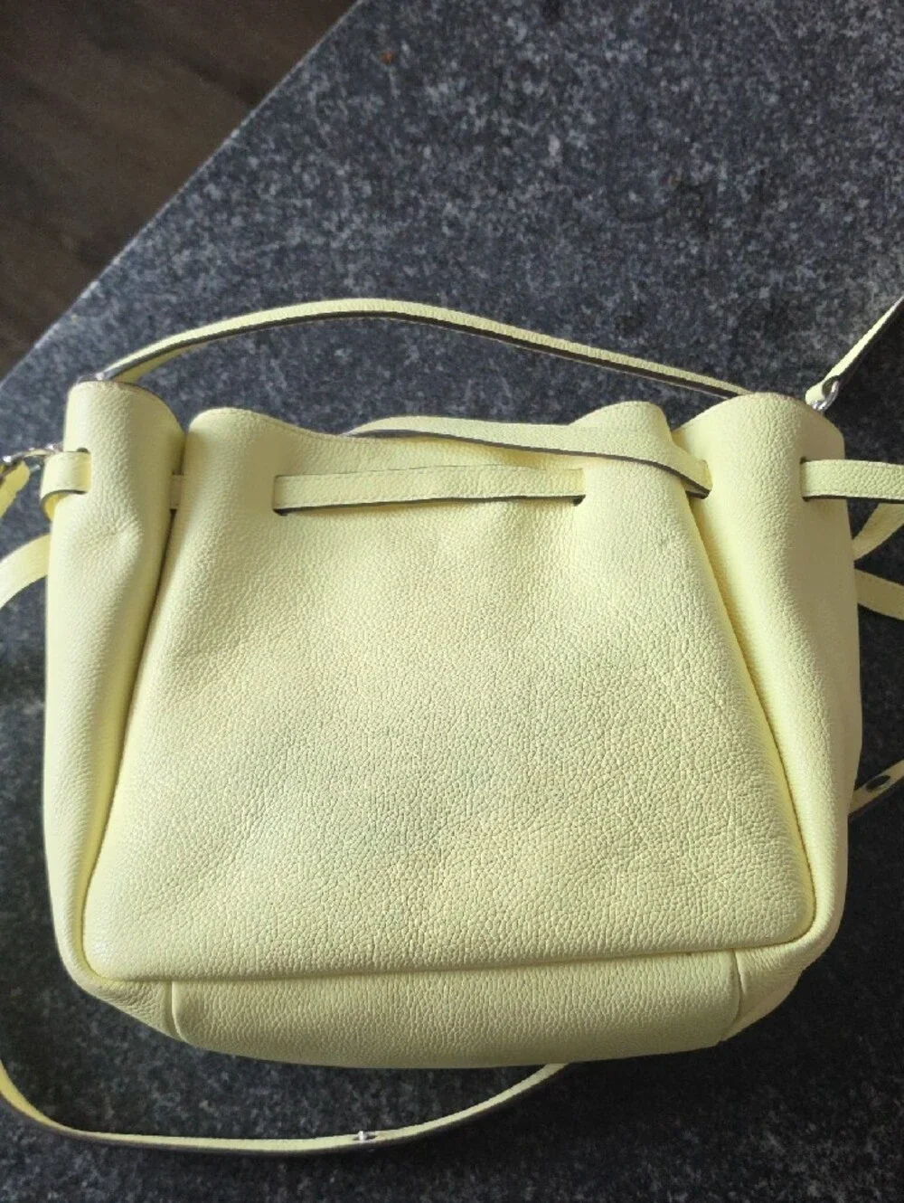 Tory Burch Yellow Pebbled Leather Shoulder/Crossbody Bag